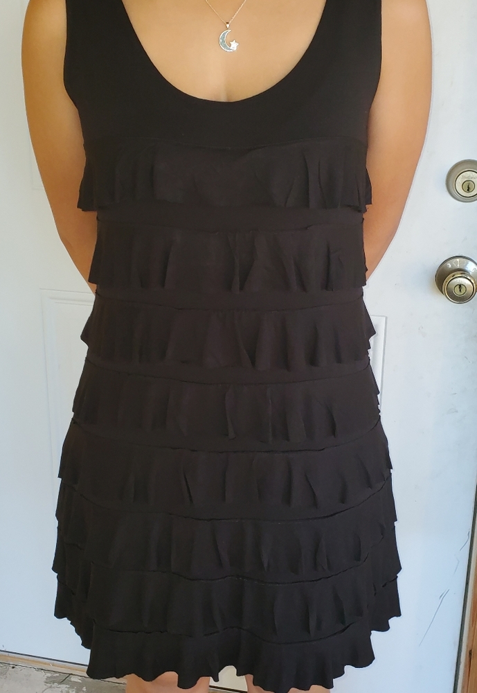 Black Ruffled Tank Dress